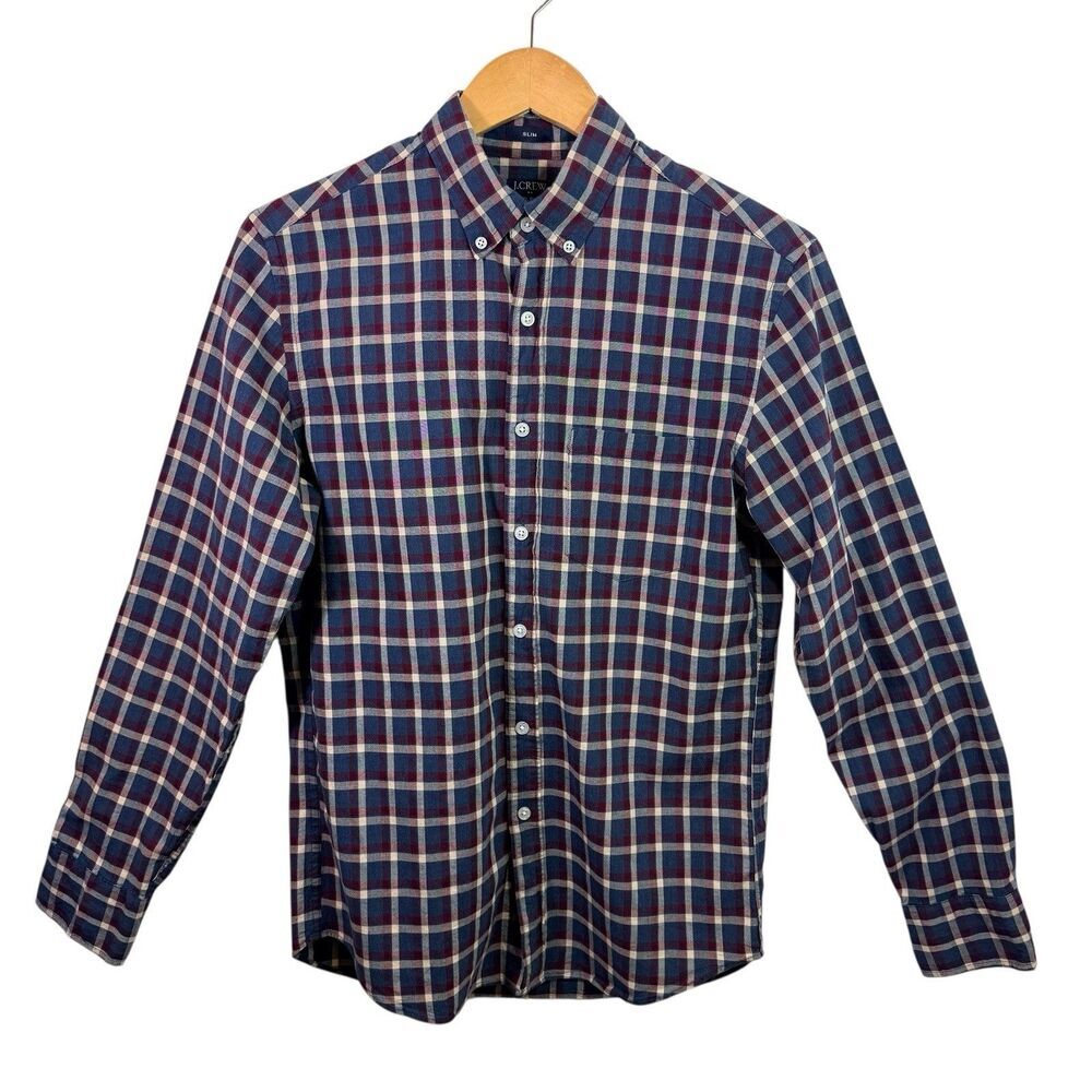 J. Crew Flex Washed Button Down Shirt Men's Medium Classic Fit Long Sleeve